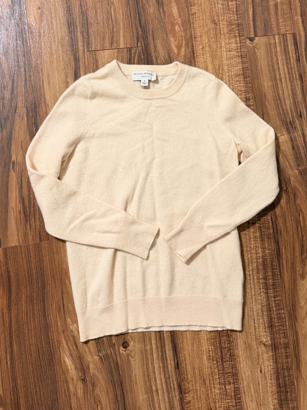 White + Warren Cream Crewneck Sweater
